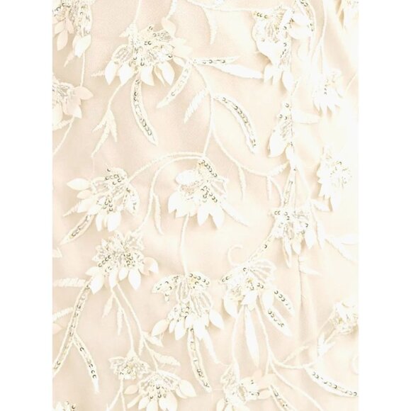 NWT Theia Chrisley Petal Beaded Cocktail Dress Champagne Sz 0 $895 [jb] - Picture 7 of 16